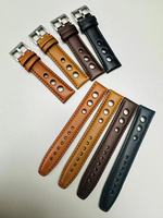 Bracelet de montre en cuir de veau italien, style personnalisé, sur mesure, cousu à la machine, doublure tannée végétale, 18/20/22/24mm, multicolore, pour commande en gros