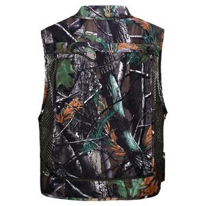 Gilet de chasse camouflage vert woodland double face personnalisé, gilet orange camouflage, gilet de chasse imperméable - Product Image 5