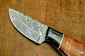 มีดเหล็กดามัสกัสแบบปรับแต่งได้มีดไม้โรสวูดสกินเนอร์สำหรับการล่าสัตว์ใช้ในอุตสาหกรรมของขวัญวันเกิดแบบ DIY - Product Image 3