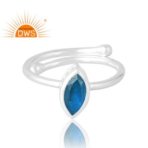 Anillo de piedras preciosas de apatita de neón Natural de Plata de Ley 925 más vendido, joyería personalizada para mujer, regalo para ella - Product Image 2