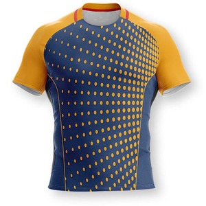 Camiseta de Rugby OEM, Fabricante de Ropa Deportiva Personalizada, Tejido de Alto Rendimiento de Secado Rápido con Nombre, Número y Equipo Personalizados - Product Image 1