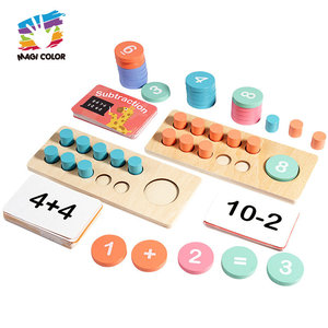 Kit interactivo de aprendizaje de matemáticas Bloques de números de madera y juguetes de conteo para habilidades de suma y resta tempranas W12F293 - Product Image 2