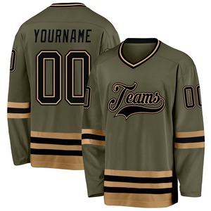 Diseño de logotipo personalizado Sublimación Nombre del jugador y número Conjuntos de dos piezas Conjuntos de camisetas de hockey 100% Poliéster Ropa de hockey completa - Product Image 1