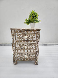 โต๊ะข้างเตียงสำหรับบ้านและโรงเรียนโต๊ะฝังลายดอกไม้สีขาวสำหรับตกแต่งบ้านและโรงเรียน - Product Image 4