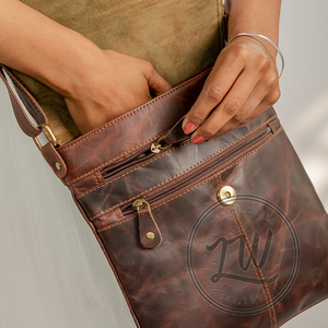 LW 2024 <b>Unique</b> Vintage 100% Genuine Leather Sling Bag Single Handle Handcrafted Dress for Ladies for Summer - Product Image 4