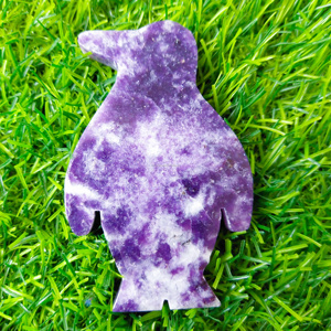 Pingüino de lepidolita Natural hecho a mano, forma de tallado, ayuda a tratar las drogas y todo tipo de condiciones, piedra de la paz - Product Image 2