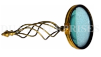 Handmade Gold Handheld Magnifier Optical Lens Nautical Design Twisted Handle Protect Eyes Art Collectible for Christmas