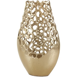 Vase de table moderne contemporain en métal pièce décorative élégante et polyvalente pour le bureau à domicile Design de qualité fine pour le sol mural - Product Image 2