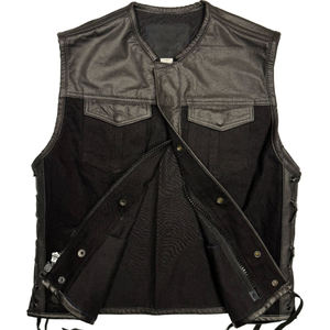 Gilet de motard vintage de haute qualité, unisexe, en cuir véritable, vêtements de sport, pour la conduite à moto, imperméable, respirant, séchage rapide - Product Image 1