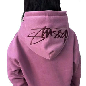 Vêtements d'entraînement broderie hommes à capuche surdimensionné goutte épaule sweat à capuche pour l'hiver confortable pull Streetwear Style - Product Image 2