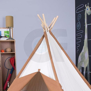 Offre Spéciale blanc coton toile enfants tipi tente lavable pliable enfant en bas âge tente intérieur extérieur enfants - Product Image 5