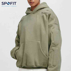 Sweat à capuche en coton mélangé, en vrac, teint en plaine, séchage rapide, impression en relief, fabriqué dans le meilleur matériau, sweats à capuche en relief pour hommes et femmes - Product Image 6