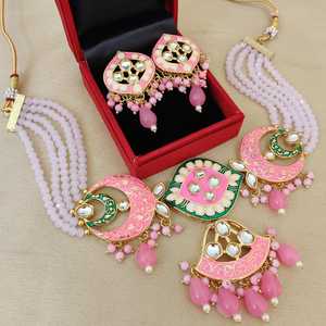 Hermoso collar de Gargantilla Jaipuri tradicional de calidad superior con pendientes para mujer perfecto para bodas, ocasiones festivas - Product Image 3