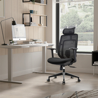 Vente en gros de chaise d'ordinateur portable réglable chaise de bureau ergonomique en maille chaise noire à dossier haut pour le personnel