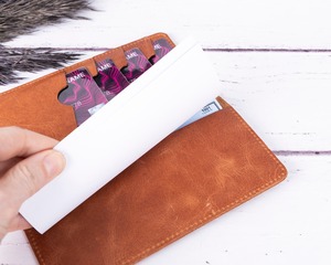 Porte-Chéquier en Cuir Véritable Personnalisé avec Clip Logo Personnalisé Portefeuille Anti-RFID Cadeau pour Hommes LCH-0042 - Product Image 3