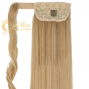 Queue de cheval naturelle lisse avec cordon de serrage, vente en gros, cheveux Remy 100% humains, cheveux crus, Vrigin - Product Image 1