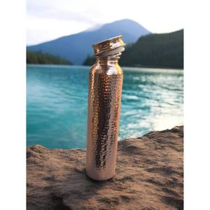 Top Selling Wide <b>Bottle</b> <b>Water</b> Maker High Quality Hammered Pattern Copper <b>Bottle</b> Handicrafts <b>Plastic</b> Drinkware From India - Product Image 2