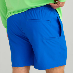 Shorts de Playa Casuales para Hombre, Color Azul Sólido, Poliéster, Cierre con Cordón, Secado Rápido, Cintura Media, Bolsillos de Tela Tejida - Product Image 5
