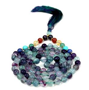 สร้อยคอลูกปัดมาลาสำหรับผู้ที่ทำด้วยมือของศิลปินชาวอินเดีย7ชิ้นทำจากลูกปัดสำหรับผู้ที่สวดมนต์ทางจิตวิญญาณ - Product Image 5