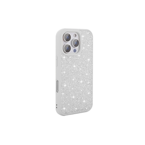 Étui de téléphone en silicone blanc brillant de luxe pour iPhone 16 Pro Max, matériau PC, 14 Plus Styles - Housse de protection en strass - Product Image 1