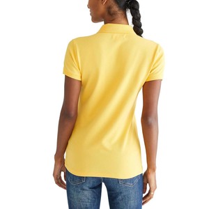 Camiseta de polo de algodón 100% para mujer, venta al por mayor, MOQ bajo, ropa informal de verano de punto transpirable, camisetas de polo para mujer - Product Image 5