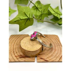Navajo Handmade Cotton Candy Dahlia & Sterling <b>Silver</b> Fashion <b>Cuff</b> <b>Bracelet</b> - Product Image 3