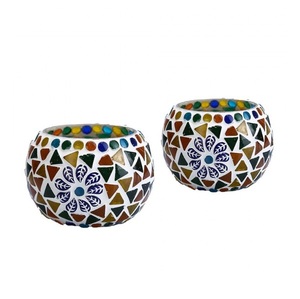 Porte-lumière en T avec finition en mosaïque, bougies décoratives à thème, vente en gros, bougies colorées bon marché, divers modèles - Product Image 4