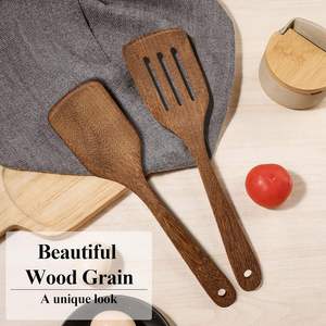 <b>Wooden</b> Spatula for <b>Cooking</b> 12 Inches Wood Spatula Slotted Turner <b>Cooking</b> <b>Utensils</b> for Nonstick Cookware Kitchen Spatula - Product Image 3