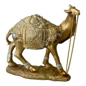 Camello de latón hecho a mano de alta calidad con grabado acabado dorado para decoración Metal artesanías árabes camello - Product Image 1