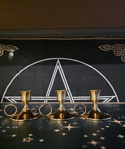 Long-Stemmed <b>Gold</b> Tapered Candlestick Holder Modern Brass <b>Candelabra</b> for Weddings Set of Decorative Candle Holders - Product Image 5