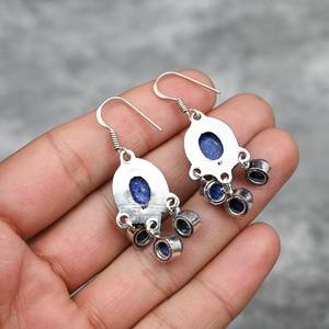 Lapis Lazuli Earrings 925 Sterling Silver Handmade Gemstone Earrings Jewelry Gift For Her Women Luxury Fashion - Product Image 3