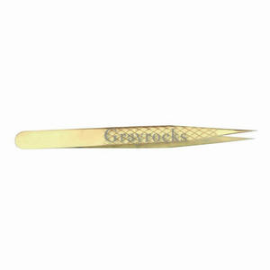 Pinzas puntiagudas rectas para pestañas de alta calidad Pinzas de extensión de pestañas Precicon doradas de acero inoxidable - Product Image 4
