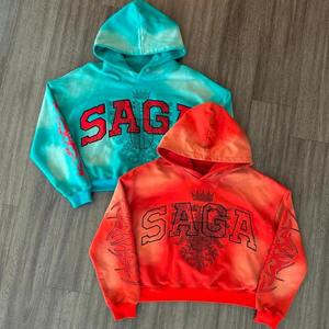 Sudadera con capucha de gran tamaño de marca de moda callejera americana europea para hombre Y2K estilo Hip-hop Rock bordado Terry sudadera de invierno - Product Image 1