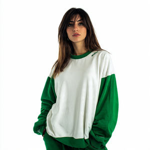 เสื้อสเวตเตอร์ทรงหลวมสำหรับผู้หญิงเสื้อสเวตเตอร์คอกลมผ้าขนแกะสำหรับผู้หญิงเสื้อใส่วิ่งจ๊อกกิ้งกลางแจ้งสำหรับผู้หญิง - Product Image 1