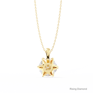 1.2 Ct Round Cut Lab Grown Diamond Solitaire Set Pendentif/CVD Diamond Yellow Gold Pendentif/Cadeau d'anniversaire pour elle - Product Image 4
