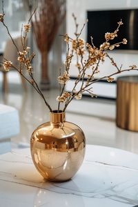 Elegant Round Metal Table Vase With Glossy Finish For Home Hotel Wedding Event <b>Shelf</b> Decor Centerpiece Interior Display Use Arts - Product Image 2