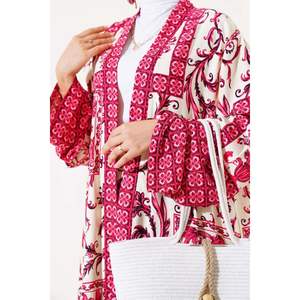 ชุดกิโมโนลำลอง2ชิ้นสีแดงม่วง - Product Image 4