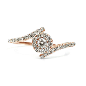 Bague classique en or rose massif 18 carats de qualité supérieure avec diamants naturels, bijoux OEM, cadeau pour femmes pour mariage ou fête - Product Image 1