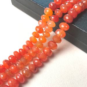 Perles Rondelles Facettées en Cornaline 100% Naturelle Certifiée IGI 7mm-12mm Grade AA Orange Feu pour Fabrication de Bijoux Vivaaz Gems - Product Image 1