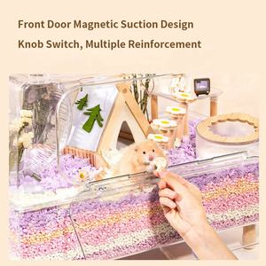 Hamster kafes 62 baz HD şeffaf manzara kafes altın ipek ayı sürüngen pet için - Product Image 4