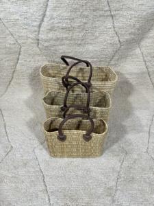Handmade Moroccan Woven <b>Straw</b> Basket <b>Tote</b> <b>Bag</b> with Genuine Leather Handles – Eco Friendly Beach & Market <b>Bag</b> - Product Image 3