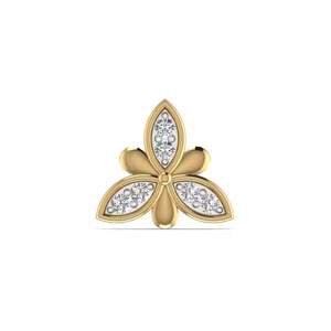 เครื่องประดับ14KT สวยสีขาวและสีโรสโกลด์0.03CT ประดับเพชรและเหลืองหมุดจมูกมุกกุหลาบของขวัญแต่งงานและหมั้นสำหรับผู้หญิง - Product Image 3