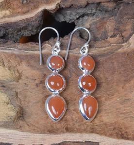 Boucles d'oreilles en argent sterling avec pierre de carnelienne rouge, fabrication artisanale, pierre de naissance d'août, bijoux élégants et uniques, cadeau pour femmes - Product Image 6