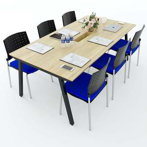 Minimally Designed Office Furniture 200x100cm Meeting Table Steel <b>Frame</b> PLY System Assembly Required-HCPL010 Conference Table - Product Image 4