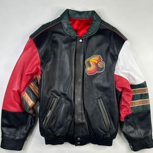 Chaqueta de Cuero para Hombre, Estilo Motero, Manga Larga, Cuello Alto, de Fábrica, a la Moda - Product Image 1