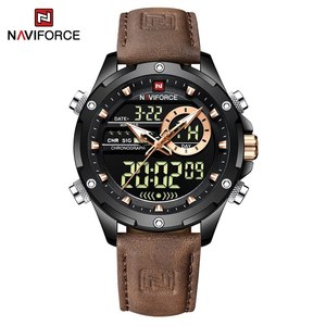 NAVIFORCE 9208 <span class=keywords><strong>Orologio</strong></span> Creativo da Uomo, <span class=keywords><strong>Orologio</strong></span> da Polso Sportivo di Lusso Originale al Quarzo, Impermeabile con Cinturino in Pelle, <span class=keywords><strong>Orologio</strong></span> Digitale Analogico - Product Image 6