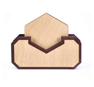 Dessous de verre en bois finition polonaise forme hexagonale avec support Design moderne décor de table de bonne qualité à vendre - Product Image 1