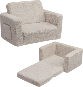 Canapé-lit pour enfants en gros 2-en-1 convertible, lit de repos pour tout-petits, canapé de jeu Sherpa extra large <span class=keywords><strong>pliable</strong></span> pour garçons et filles - Product Image 1