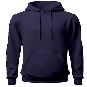 Sudadera con capucha de manga larga informal de alta calidad para hombre, Color sólido liso con diseño de bolsillo, Top de lana lavada - Product Image 1