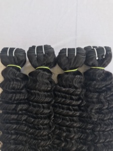 Exportation de qualité supérieure, vendeur indien haut de gamme, vente en gros de paquets de 20 pouces d'extensions de cheveux à vague profonde, cheveux à donneur unique, double trame mécanique - Product Image 3
